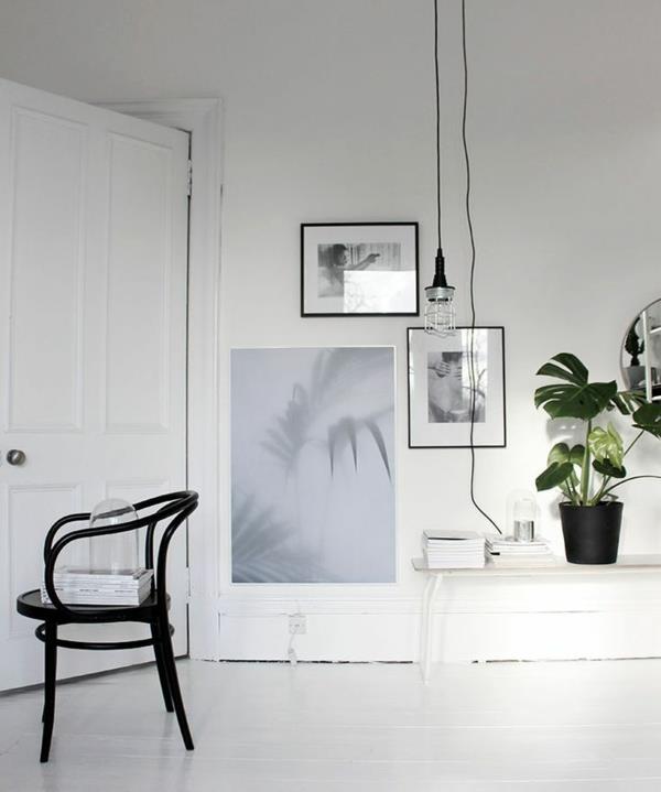 sisustusideoita seinän suunnittelu kuvilla seinän väri valkoinen