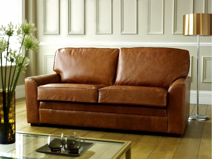 sisustus huonekalut ostaa sohva nahka sohva ylläpitää lattiavalaisin puiset lattialaudat