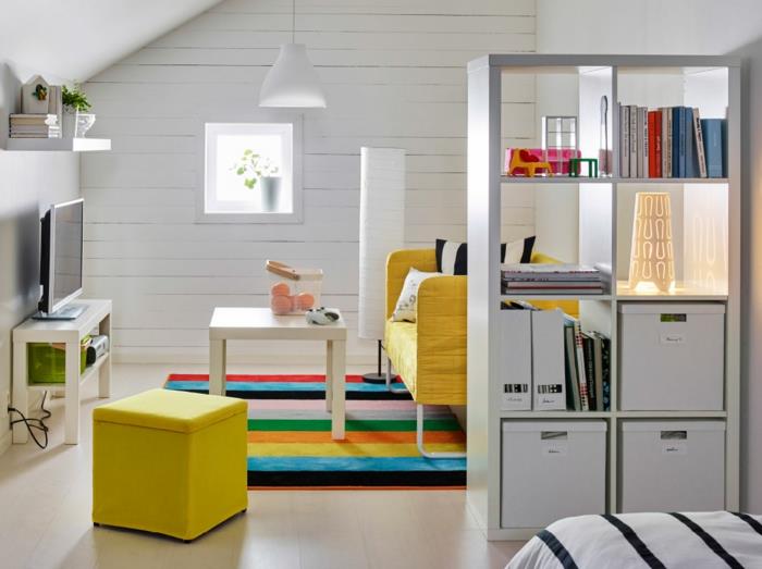 huonejakaja ideoita huonejakaja verho huoneenjakajahylly valkoinen koriste -seinä ikea