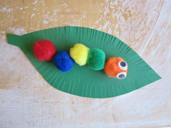 caterpillar tinker pompoms