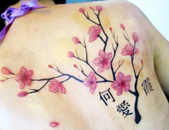 takaisin tatuointi kirsikankukka tatuointi takaisin