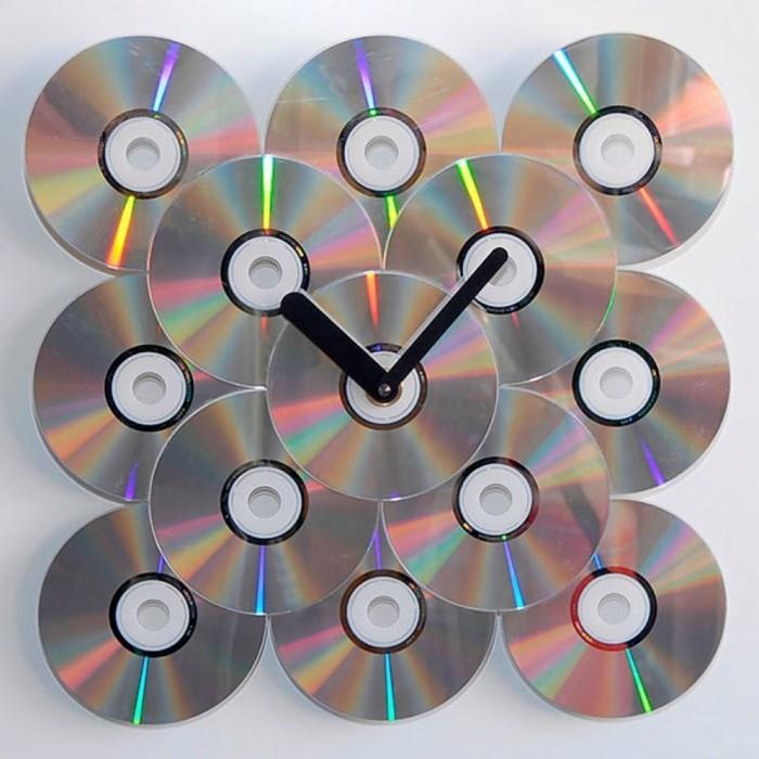kierrätys bastelin cd -levyillä kierrätysideoita seinäkoriste -ideoita kynttilänjalka näpertelee lasten seinäkelloa