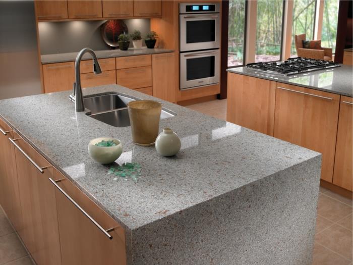 kierrätyskeittiöideat lasilevykeittiö silestone