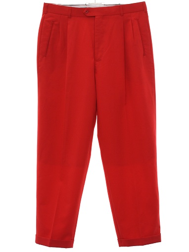 Røde plisserede bukser