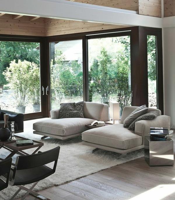 rentoutua lepotuoleja olohuone rentoutua sohva fringed matto sisustus ideoita rentoutua nurkasuunnittelu