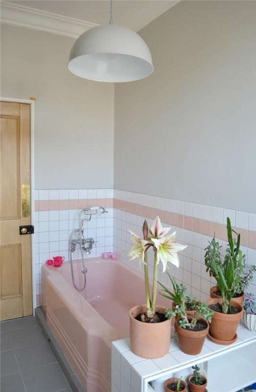 retro laatat vintage laatat kylpyhuoneen suunnittelu kasvit