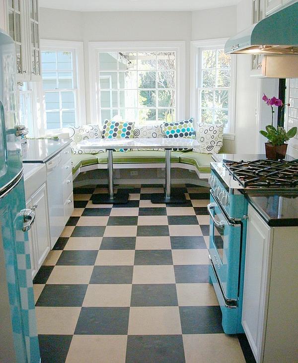 retro keittiö lattia matto kuvio