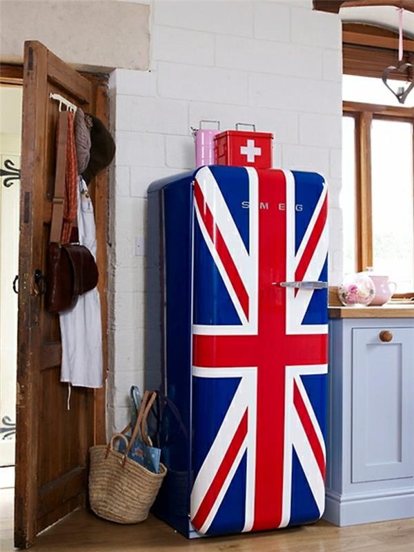 retro jääkaappi Britannian lippu unionjack smeg
