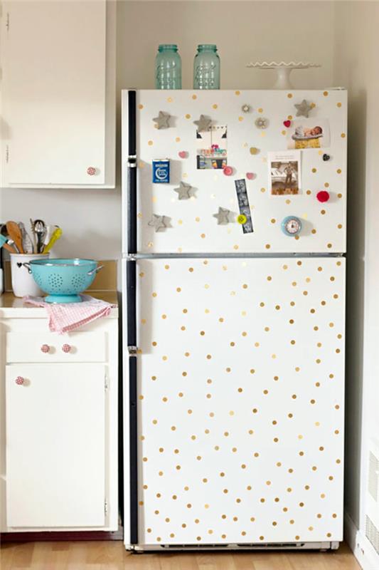 retro jääkaappipisteiden koristelu tee itsestäsi vintage -keittiökalusteet