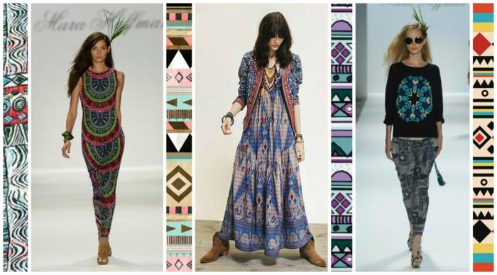 retro vaatteet syksy naisten muoti 70 -luvun etno -aiheita
