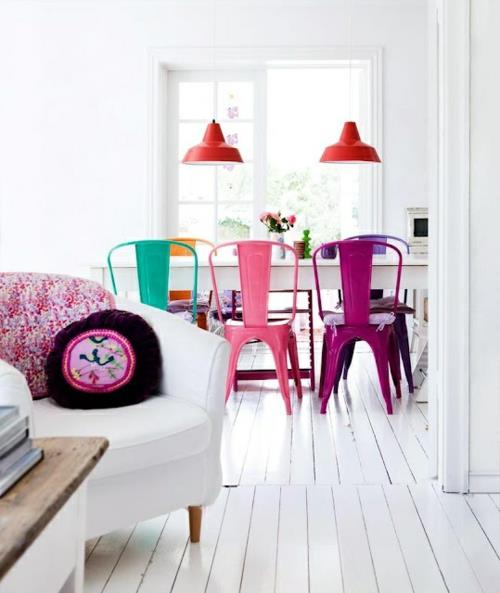 retro olohuoneen suunnitteluideoita kirkkaita värejä värisuunnittelu pop -art inspiraatiota