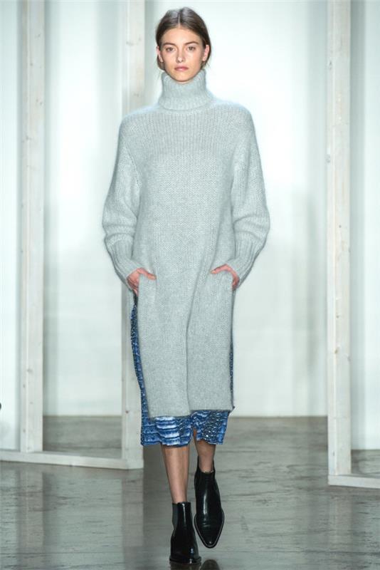 turtleneck neulottu mekko valkoinen neule fw 2014 2015 talvimuoti naiset