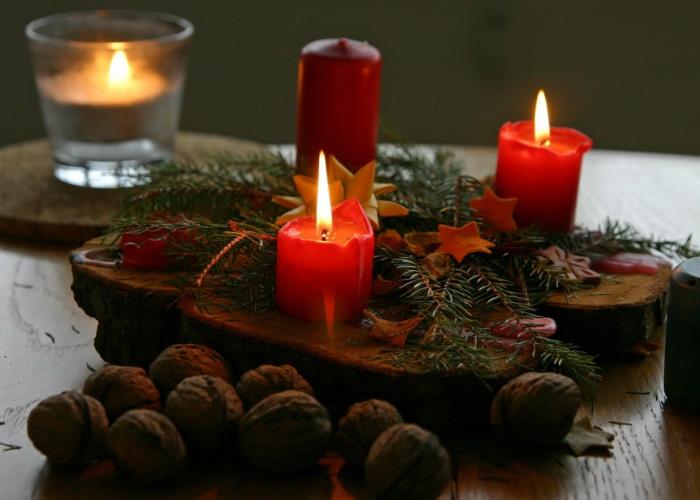 romanttinen elävä diy -pöytäkoristeet joulun tulo