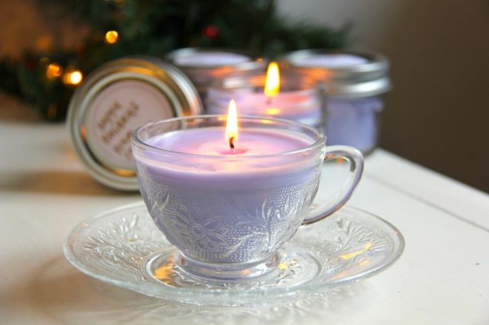 romanttinen elävä diy lyhdyt kynttilävaha vintage kahvimukit