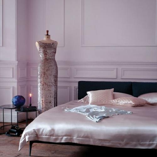 romanttinen makuuhuone malleja vaaleanpunainen silkki kangas kynttilä söpö