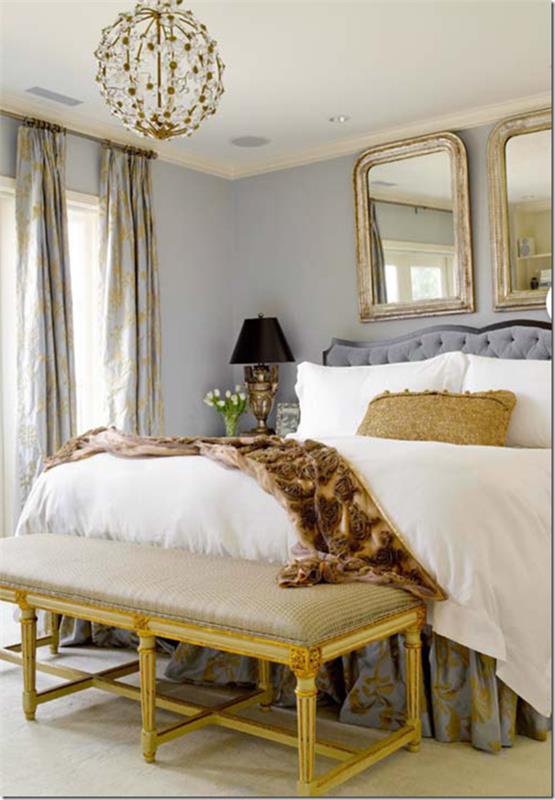 romanttinen makuuhuone kaunis kattokruunu barokkityyliin