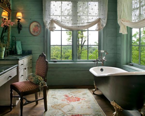 romanttinen kylpyhuone puulaudat seinäpaneelit