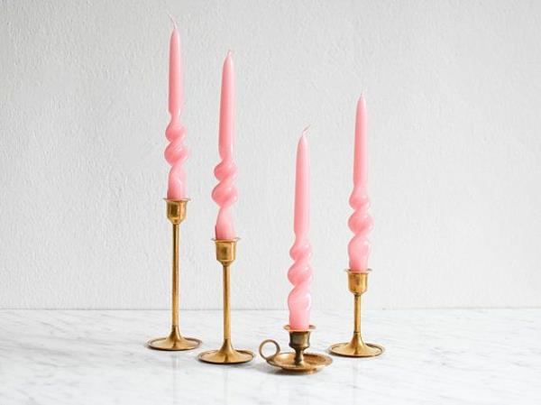 vaaleanpunaiset kierretyt kynttilät upea DIY kierretty kynttilä