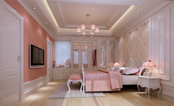 vaaleanpunainen makuuhuoneen ylellisyyttä