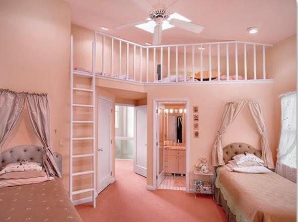 vaaleanpunainen makuuhuone luonnollinen väri