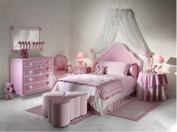 vaaleanpunainen makuuhuone herkkä sängyn katos