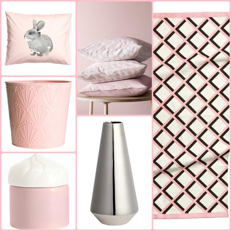 vaaleanpunaisia ​​ja hopeisia koriste -esineitä verkossa HundM Home Sale