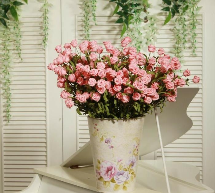 ruusut deco vintage maljakko pienet ruusun kukat