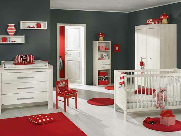 punaiset värit lastenhuone valkoinen mielenkiintoinen idea suunnittelu
