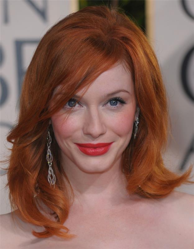 punaiset hiukset ja julkkikset Christina Hendricks Punaiset hiusvärit julkkikset trendikkäitä kampauksia Christina Hendricks