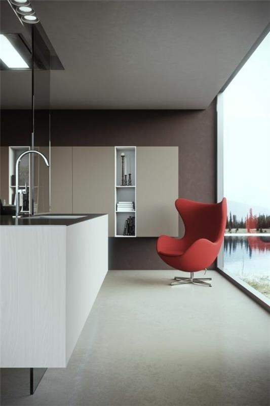 punainen nojatuoli muna nojatuoli design keittiö moderni sisustus