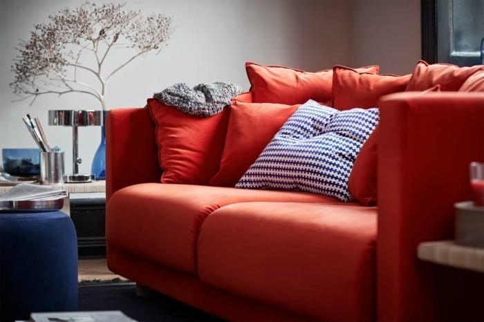 punainen samettinen sohva pussiheitotyynyt ikea stockholm collection 2017