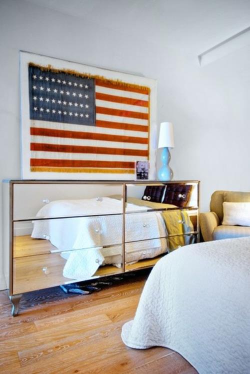 hiljainen viileä talo suunnittelu makuuhuone amerikkalainen tyyli lippu