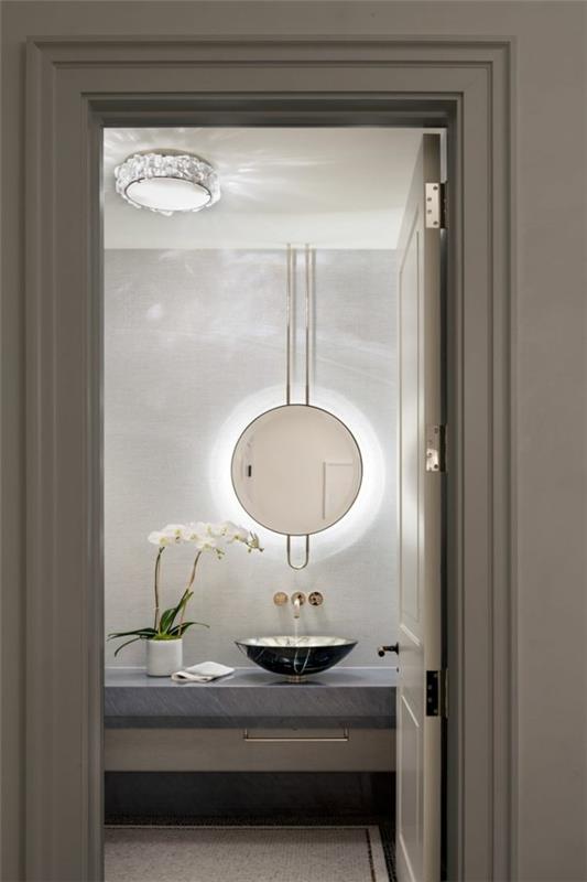 pyöreä kylpyhuoneen peili moderni kylpyhuone sisustus led -valaistus seinäpeili