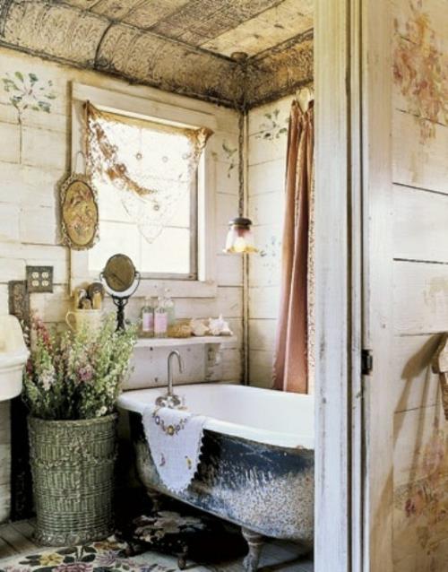 maalaismainen kylpyhuoneen suunnitteluideat kylpyamme silloin