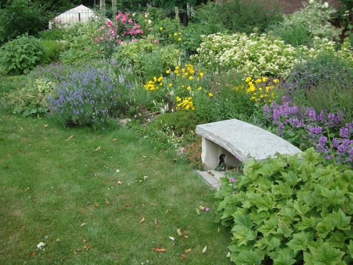 maalaismainen puutarhakalusteet puutarha penkki suunnittelu kivi puutarhakasveja