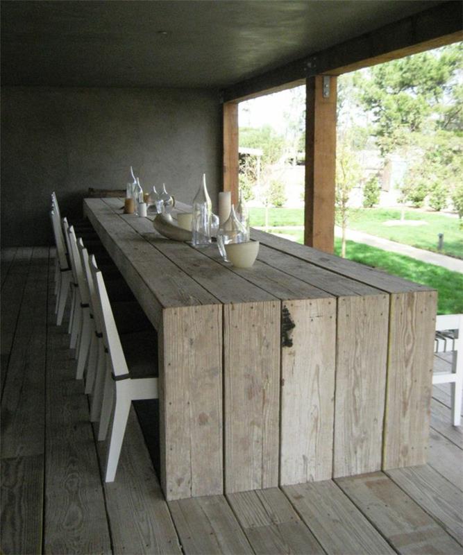 maalaismainen huonekalut ruokapöytä puulattia ruokasali perustettu