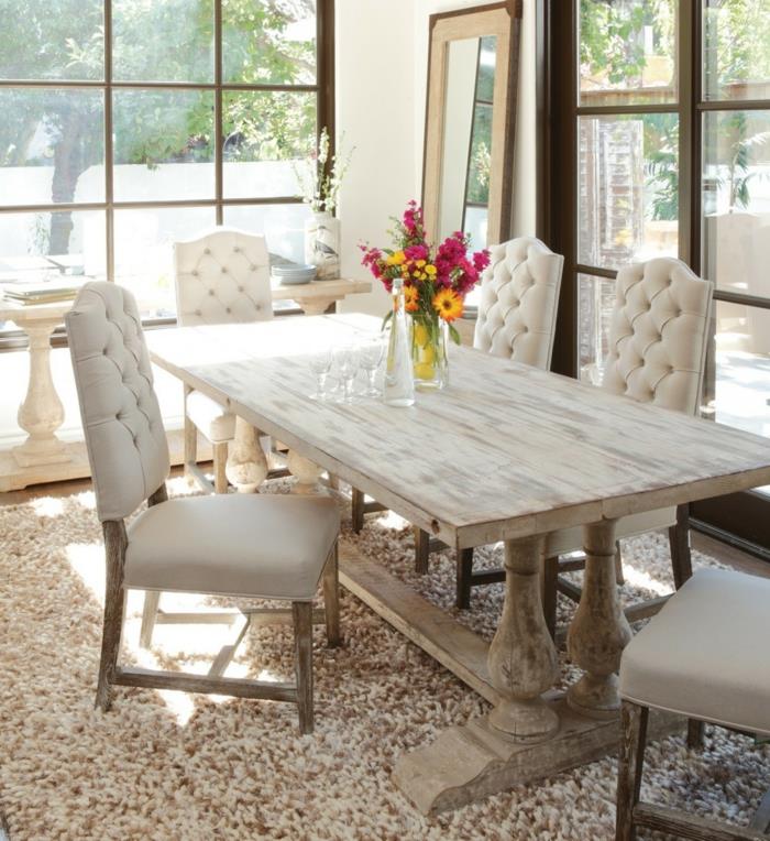 maalaismainen huonekalut ruokasali perustaa tyylikäs mukavat tuolit matto