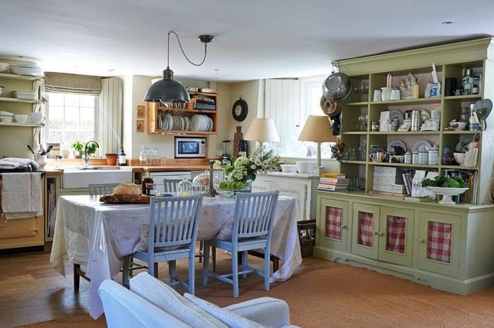 huonekalut ruokasali keittiö suunnittelu keittiö senkki retro -tyyliin
