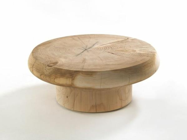 maalaismainen sohvapöytä massiivipuuta pyöreä yksinkertainen muotoilu