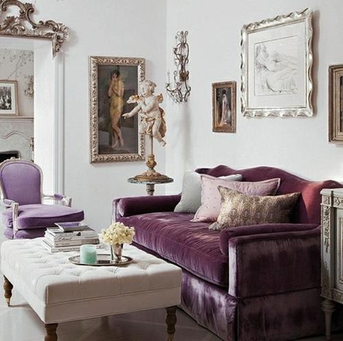samettinen sohva nojatuoli valkoinen pöytä kiiltävä barokki ylellisyyttä
