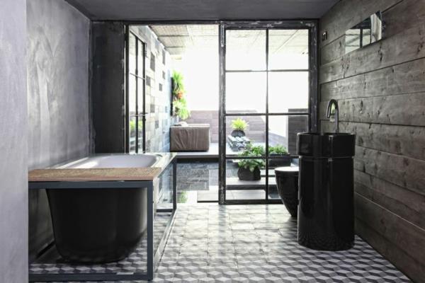 tyylikäs parvi ja design -studio kylpyhuoneen parvekeovi