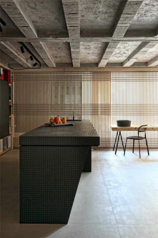 tyylikäs parvi ja design -keittiö teollinen tyylikäs betonikatto
