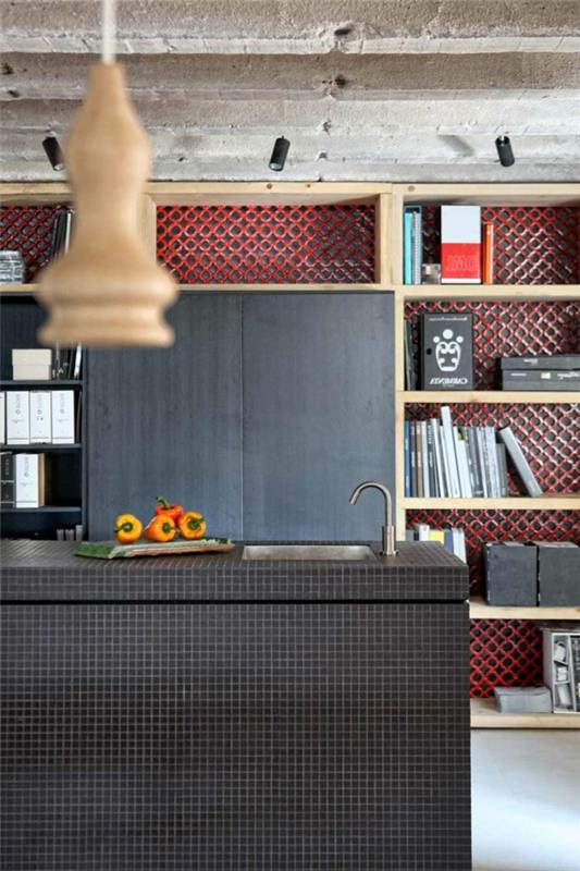 tyylikäs parvi ja design -studio avoin keittiösaari