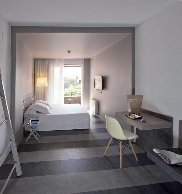 tyylikäs yksinkertainen hotelli espanja kahden hengen huone minimalistinen