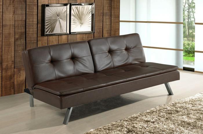 vuodesohva vuodesohva vierasvuode futon nahka ruskea
