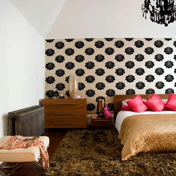 makuuhuoneen suunnitteluideoita seinän suunnittelu mustavalkoinen