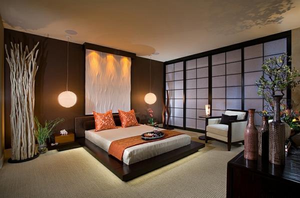 makuuhuoneen aasialaiset seinäpaperi -riippuvalaisimet