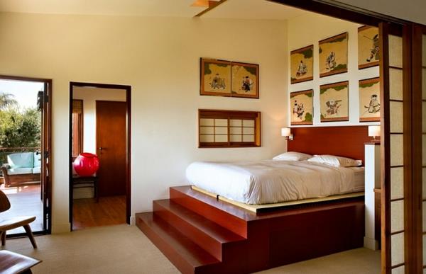 makuuhuoneen kalustus aasialaiset pienoiskoot portaat sänky