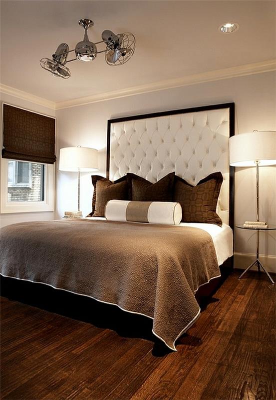 makuuhuoneen sisustus sängynpääty kattokruunu lattiavalaisimet lamput ja valaisimet