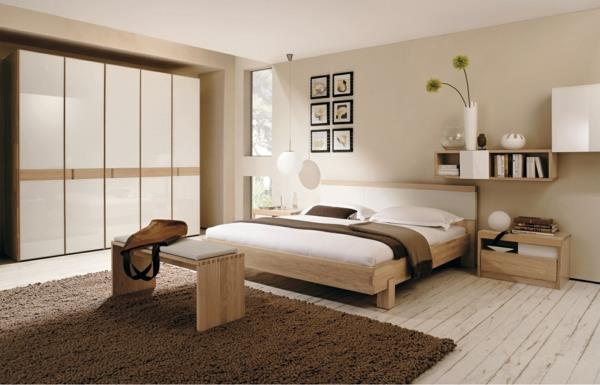 Makuuhuoneen suunnittelu ja seinävärit deco -ideat ruskea värisuunnittelu ruskea